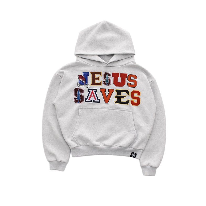 'JESUS SAVES' COLLEGE HOODIE