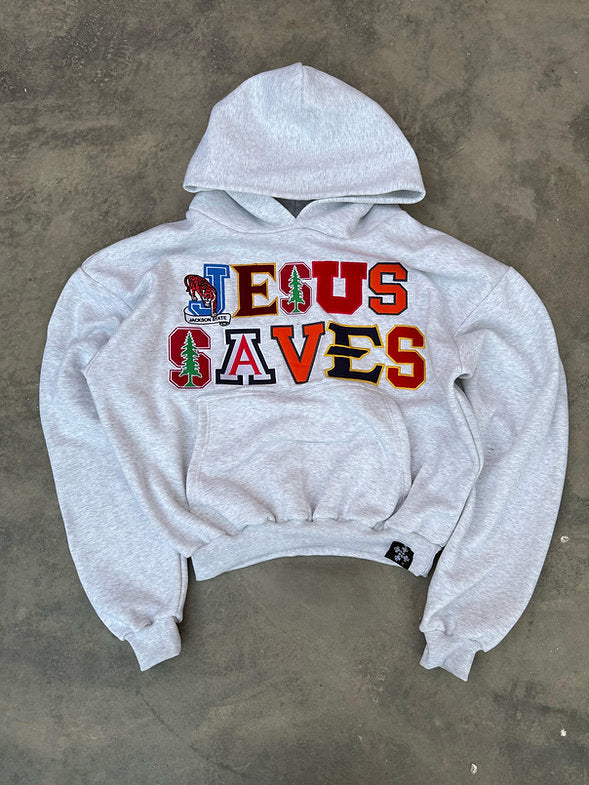 'JESUS SAVES' COLLEGE HOODIE — view 3